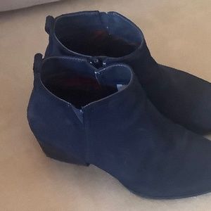 Navy Suede Ankle Boots